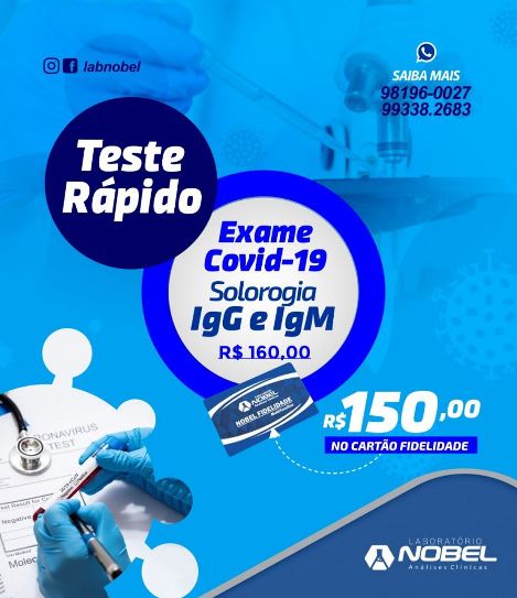 Promoção: Teste Rápido IgG / IgM para Covid19